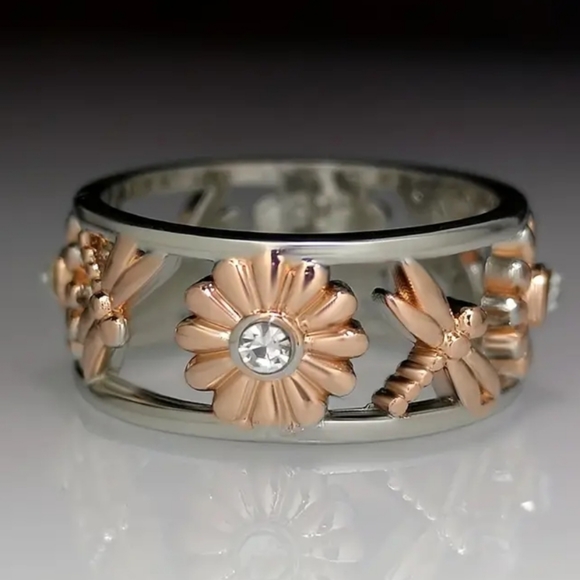 Sunflower dragonfly ring 7, 8, 9, 10 available - Picture 2 of 4